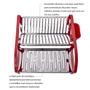 Imagem de Escorredor 16 Pratos Inox Vermelho Moderno 15x44,8x41,5cm