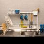 Imagem de Escorredor Cozinha Supensa Autossustentável Cozinha Modular Para Louças 82 cm para pia e balcão com regulagem de altura