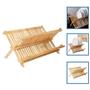 Imagem de Escorredor de louça Resistente madeira Dobravel de Bambu