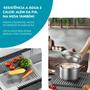 Imagem de Escorredor de Louças Esteira Secadora/Secagem Dobrável Aço Inox Multifunções Portátil Dobrável Descanso Panelas Cozinha 23 x 47cm