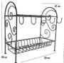 Imagem de escorredor de louças paneleiro ferro suporte de pia cozinha decoração ganchos peduradores panelas xícaras utensílios