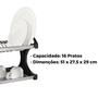Imagem de Escorredor de Louças Utilidades Suprema 16 Pratos em Aço Inox e PP Preto Brinox - 2104/211