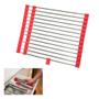 Imagem de Escorredor Esteira Extensivo Inox Cozinha Pia Cuba Prato Panela Louça Silicone Compacto Multiuso Pratico Dobravel
