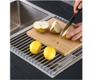 Imagem de Escorredor Louça Pia Pratos Esteira Multifunções Dobrável Inox Cozinha
