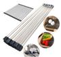 Imagem de Escorredor Louça Pia Pratos Esteira Multifunções Dobrável Inox Cozinha