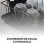 Imagem de Escorredor Louças Pratos Grande Pia Preto 