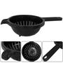 Imagem de Escorredor Multiuso Preto ou Branco Com Cabo Alça Multiuso para Frutas, Arroz, Massas, Macarrão