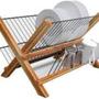 Imagem de Escorredor para louças 15 pratos de madeira e inox prático