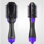 Imagem de Escova 3 em 1 Roxa Secadora e Modeladora com Design Ergonômico para Todos os Tipos de Cabelo