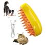 Imagem de Escova a Vapor Cao Gato Pet Cachorro Eletrica Bateria Recarregavel Revemoder de Pelo Higiene Limpeza Animal de Estimaçao