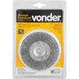 Imagem de Escova circular 4" cerdas em aço inox 4.500/min com haste 1/4" VONDER