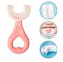 Imagem de Escova De Dentes Infantil 360 rosa Em Forma De U Para Crianças macia 2-6 anos 