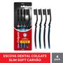 Escova Dental Colgate Slim Soft Black Macia Cores Sortidas 4 Unidades Imagem de Escova Dental Colgate Slim Soft Black Macia Cores Sortidas 4 Unidades
