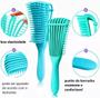 Imagem de Escova Polvo para Cabelos Cacheados e Crespos Desembaraçadora Anti-Quebra 8 Pontas Flexíveis Pente Dedoliss - PANAMI
