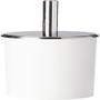 Imagem de Escova sanitária branca em aço inox com suporte elegância e eficiência na limpeza do banheiro