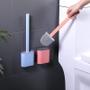 Imagem de Escova Sanitária De Silicone Com Base Para Limpar Vaso Privada De Banheiro