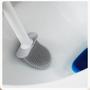 Imagem de Escova Sanitária de Silicone com Suporte Adesivo Vaso  Sanitário Limpa Privada Multiuso