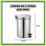 Imagem de Escova Sanitária Inox + Lixeira Inox 3 Litros Para Banheiro