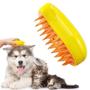 Imagem de Escova Vapor Pet Elétrica Massagem Tira Pelos Vaporizadora Recarregável Auto limpante Gato Cachorro