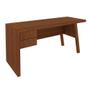 Imagem de Escritório com Mesa para Computador 2 Gavetas Com Armário Pareteleira 2 Portas Amendoa - FdECOR