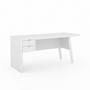 Imagem de Escritório com Mesa para Computador 2 Gavetas Com Armário Prateleiras Portas Branco - FdECOR