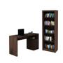 Imagem de Escritório com Mesa para Computador 2 Gavetas Com Armário Prateleiras Portas Carvalho - FdECOR