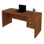 Imagem de Escritório com Mesa para Computador e Armário c/ Prateleiras 2 portas Amendoa - FdECOR