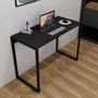 Escrivaninha 0,90m Preta de Madeira e Metal para Home Office, Moderna, Compacta e Resistente - Abeflex Imagem de Escrivaninha 0,90m Preta de Madeira e Metal para Home Office, Moderna, Compacta e Resistente