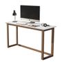 Imagem de escrivaninha 120CM home office branco  compacta quarto pés de madeira