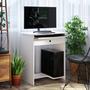 Imagem de Escrivaninha Bancada para Notebook Quarto Mesa de Computador Home Office Estudo Estação de Trabalho com 2 Gavetas Pratica Branco