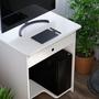 Imagem de Escrivaninha Bancada para Notebook Quarto Mesa de Computador Home Office Estudo Estação de Trabalho com 2 Gavetas Pratica Branco