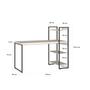 Imagem de Escrivaninha com Estante Alta Estilo Industrial 135cm com 03 Prateleiras Dynamica Yescasa