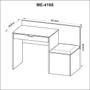 Imagem de Escrivaninha com Gaveta e Puff Baú Lateral Incluso 107,3 cm