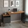 Imagem de Escrivaninha com Regulagem Estilo Industrial 2 Gavetas Plus