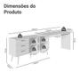 Imagem de Escrivaninha Em L Mesa Para Computador Gamer 3 Gavetas Branco Lisboa Madesa