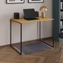Imagem de Escrivaninha Industrial Office Canela 120x53 Grécia Base Ferro Preto