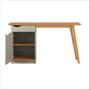 Imagem de Escrivaninha/Mesa de Escritório Com 1 Gaveta 1 Armário com Porta - Off White com Cinamomo - Prism - Patrimar Móveis