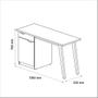 Imagem de Escrivaninha/Mesa de Escritório Com 1 Gaveta 1 Armário com Porta - Off White com Cinamomo - Prism - Patrimar Móveis