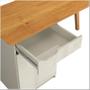 Imagem de Escrivaninha/Mesa de Escritório Com 1 Gaveta 1 Armário com Porta - Off White com Cinamomo - Prism - Patrimar Móveis