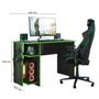 Imagem de Escrivaninha/ Mesa Gamer Preto/Verde 3875 - Qmovi