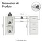 Escrivaninha Mesa para Computador Madesa Alaska 3 Gavetas 1 Porta - Branco Imagem de Escrivaninha Mesa para Computador Madesa Alaska 3 Gavetas 1 Porta - Branco