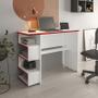 Imagem de Escrivaninha Mesa Para Computador Pc Gamer Elite Branco com Vermelho - Lojas Tcaz