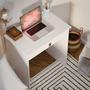 Imagem de Escrivaninha Multifuncional com 1 Gaveta Sala / Quarto Estilo Cor Branco