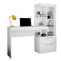 Imagem de Escrivaninha Office NT2010 com Estante 2 Gavetas Branco New/Rosa Flex