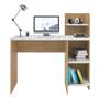 Imagem de Escrivaninha p/ Notebook Link Carvalho com Branco com 3 Prateleiras - Artely