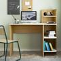 Imagem de Escrivaninha p/ Notebook Link Carvalho com Branco com 3 Prateleiras - Artely