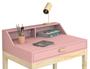Imagem de escrivaninha para quarto rosa com 1 gaveta e nicho