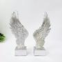 Imagem de Escultura Asa De Anjo Decorativa Prata 25X11X6Cm Kit 2Pc