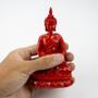 Imagem de Escultura Buda Meditando 13 cm Vermelho em Resina