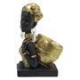 Imagem de ESCULTURA BUSTO AFRICANA DECORATIVA COM CACHEPOT 24cm